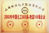 2003年中国化工500强效益100强企业